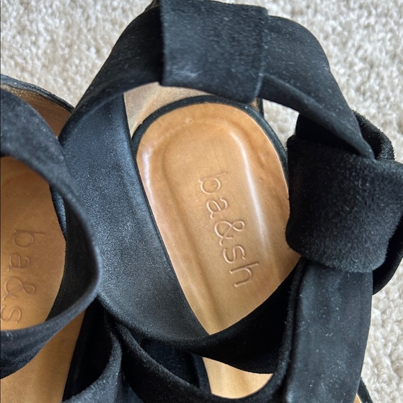 ba&sh Black Suede Ankle-Wrap Sandals EU 39 - Picture 2 of 7